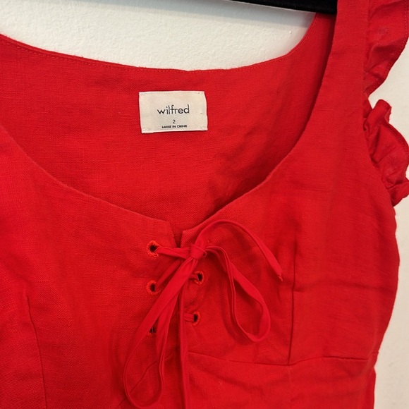 Aritzia red linen dress - Picture 3 of 7